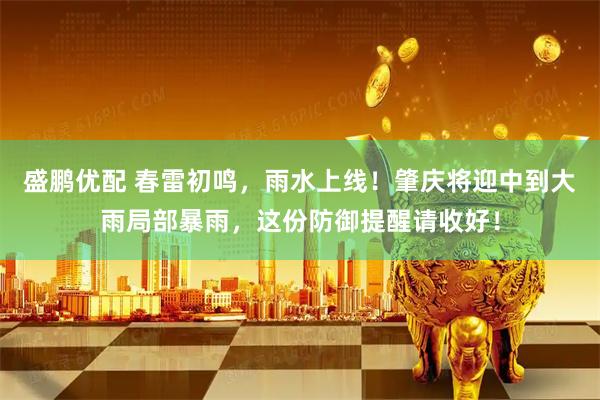 盛鹏优配 春雷初鸣，雨水上线！肇庆将迎中到大雨局部暴雨，这份防御提醒请收好！