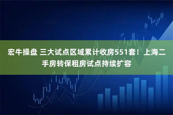 宏牛操盘 三大试点区域累计收房551套！上海二手房转保租房试点持续扩容